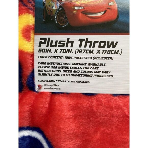 DISNEY Pixar CARS The Legendary LIGHTNING MCQUEEN Throw Blanket 50 X 70” NEW - Picture 5 of 16